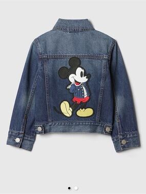 Disney Gap Baby Denim Jacket Embroidered Mickey Mouse Back sz 5 Child